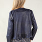 Vintage Leather Frill Detail Jacket