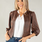 Vintage Leather Puff Sleeve Jacket