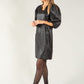 Vintage Leather V Neck Dress