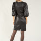 Vintage Leather V Neck Dress