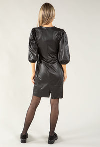 Vintage Leather V Neck Dress