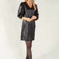 Vintage Leather V Neck Dress