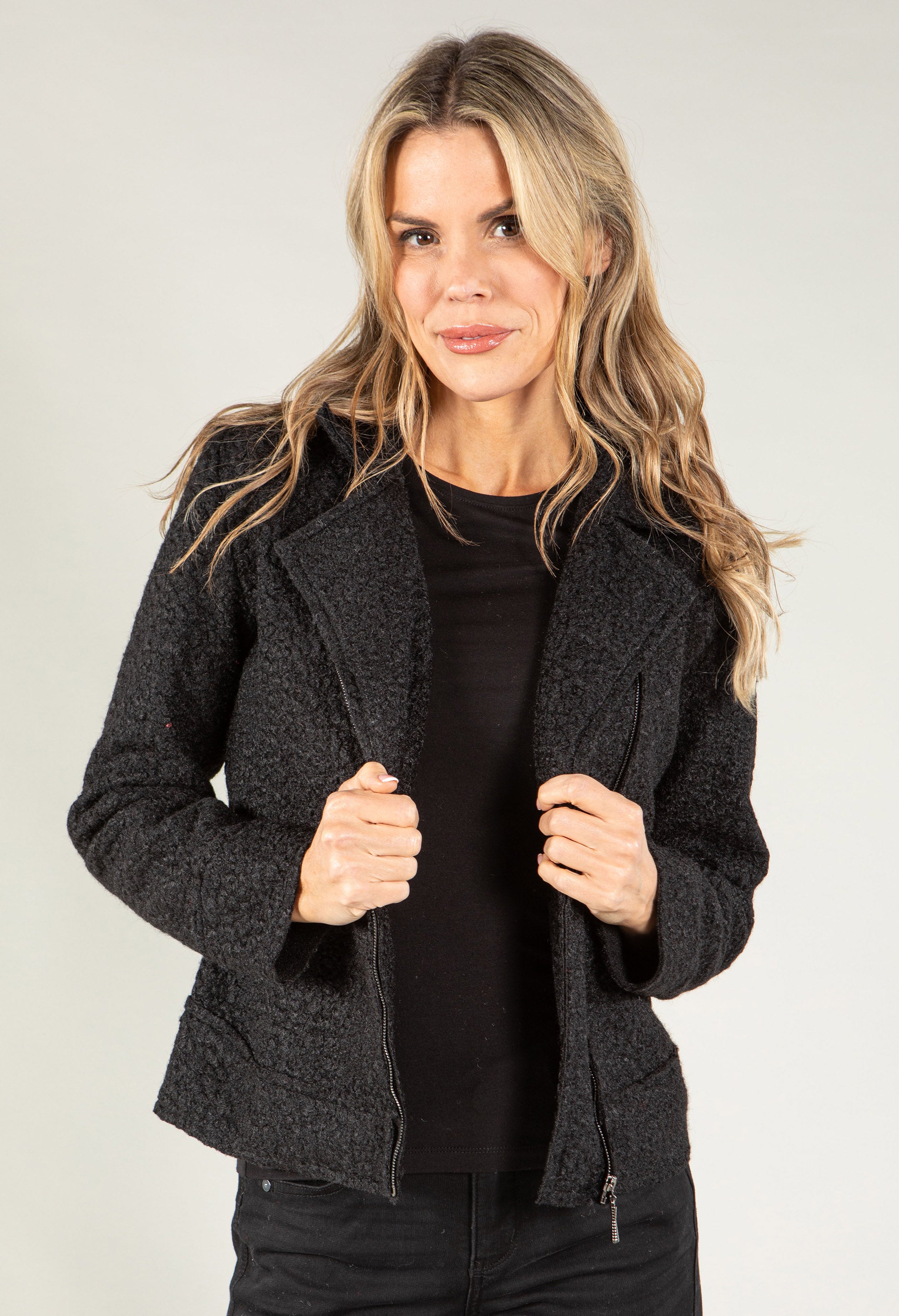Wool moto jacket women's sales