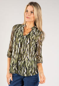 Animal Print V Neckline Top