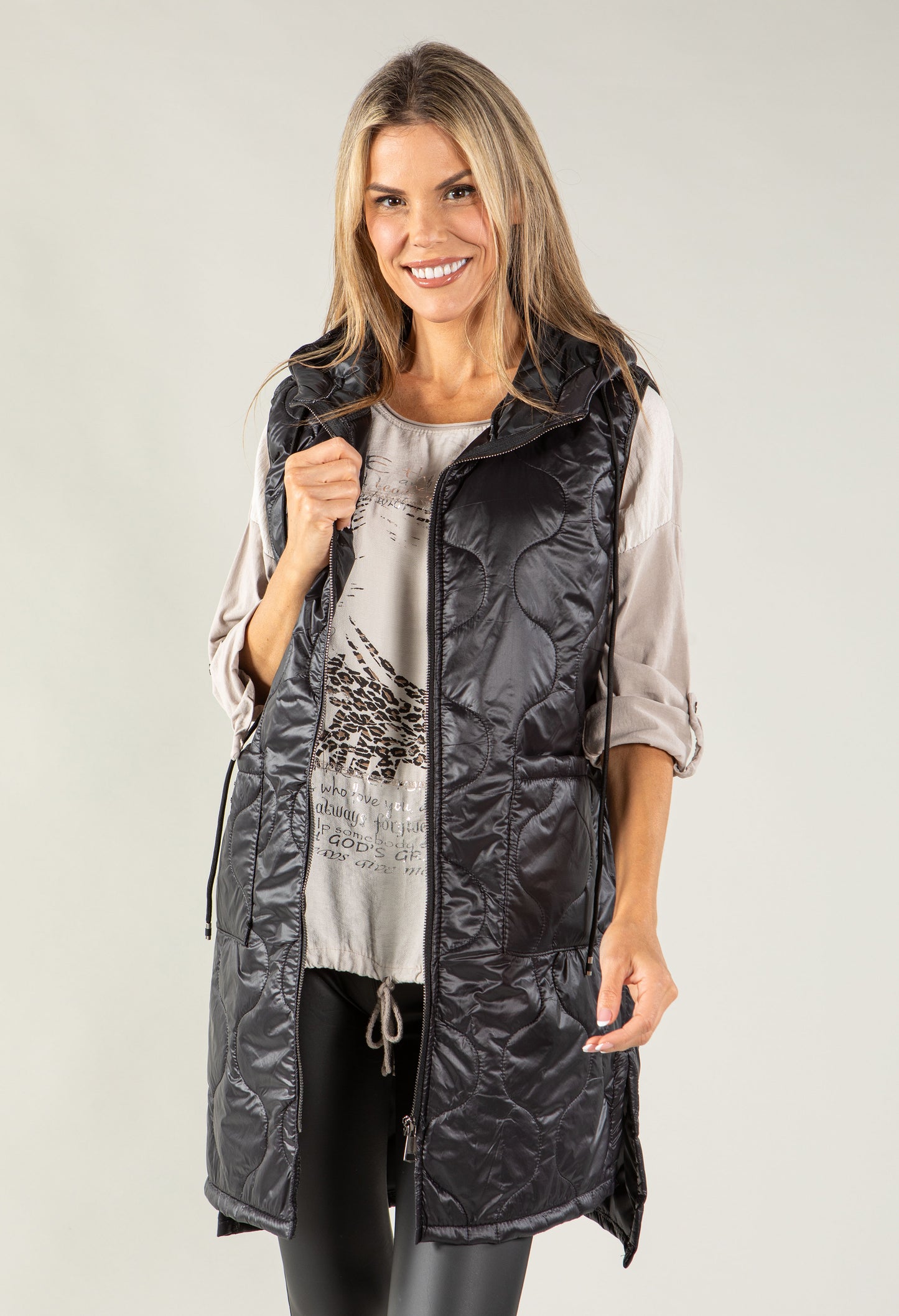 Longline Quilted Gilet