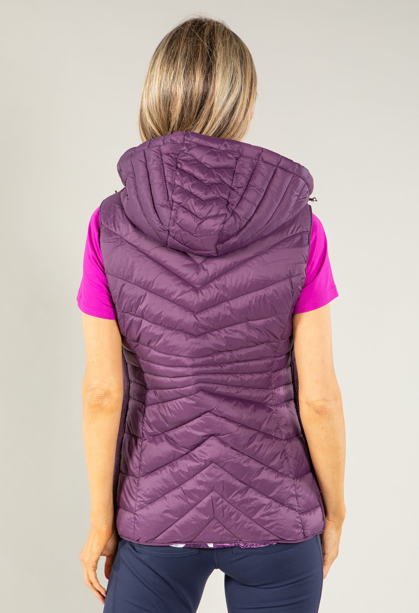 Padded Gilet with Abstract Print Lining