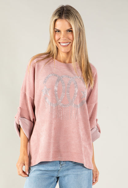 Cord Feel Diamante Jumper