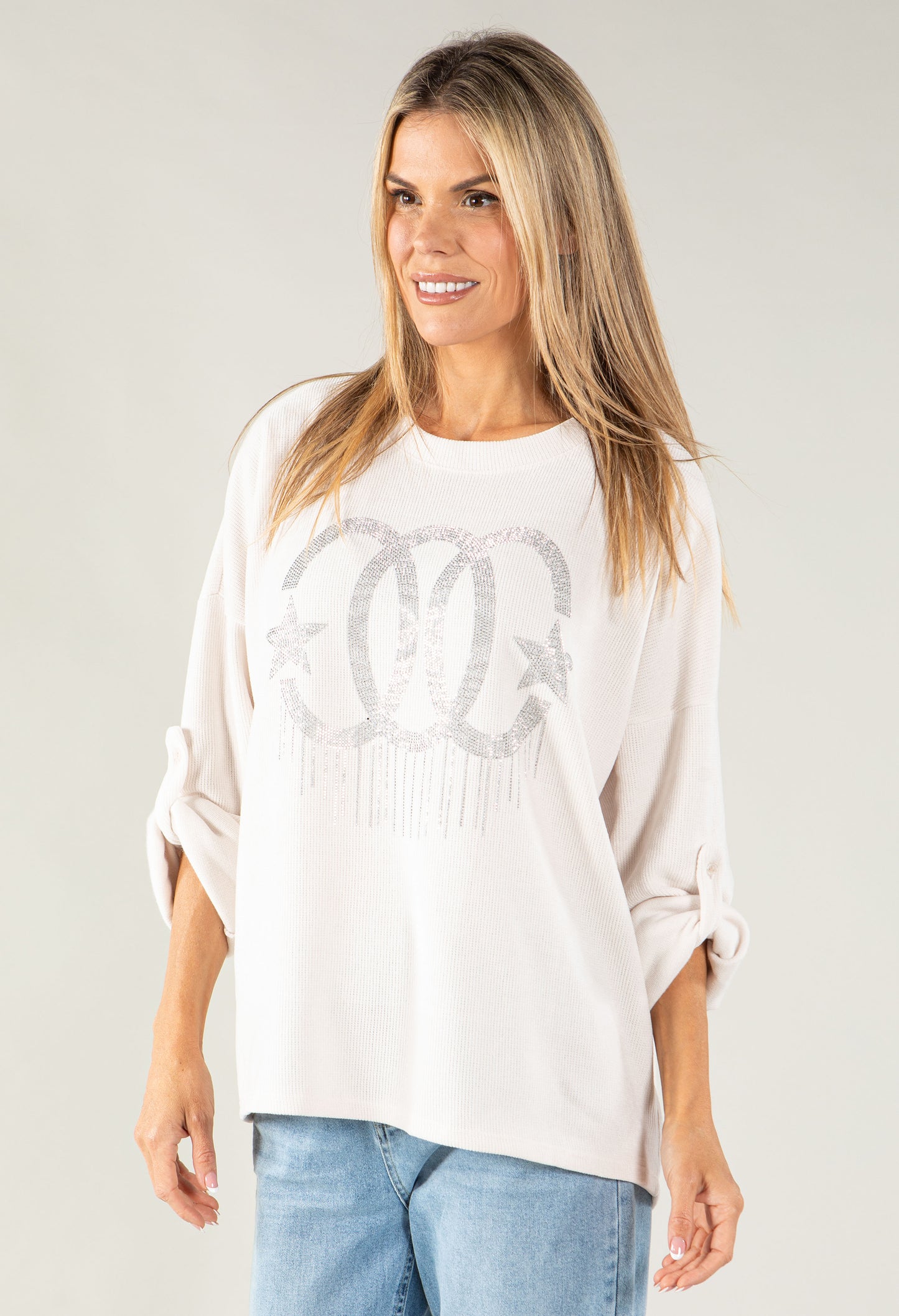 Cord Feel Diamante Jumper