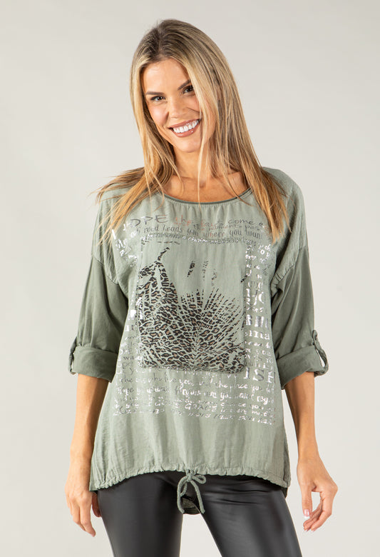 Graphic Front Relaxed Fit Top