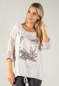 Graphic Front Relaxed Fit Top