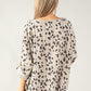 Leopard Print Crinkle Effect Top