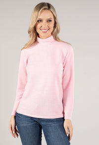 Textured High Neckline Top