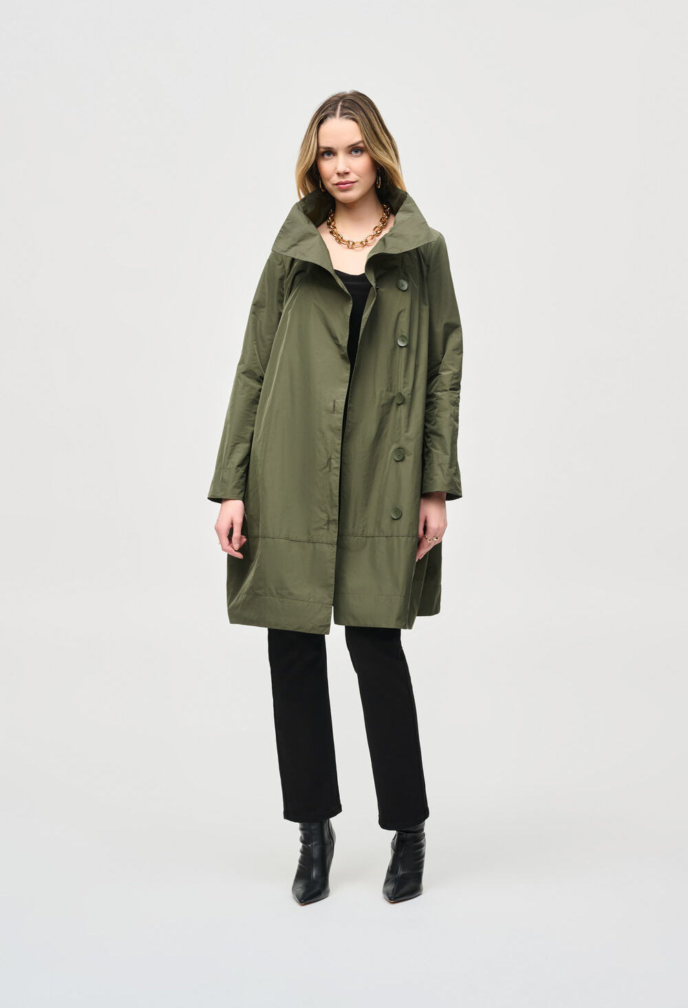 Memory Buttoned Cocoon Coat