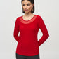 Mesh Round Neck Long Sleeve Top