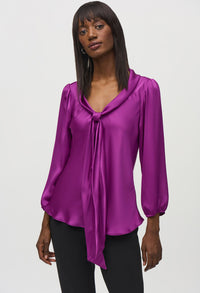 V-Neck Bow-Tie Blouse