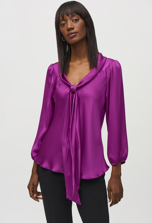 V-Neck Bow-Tie Blouse