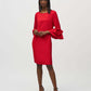 Satin Ruffle Sleeve Straight Dress