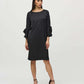 Satin Ruffle Sleeve Straight Dress