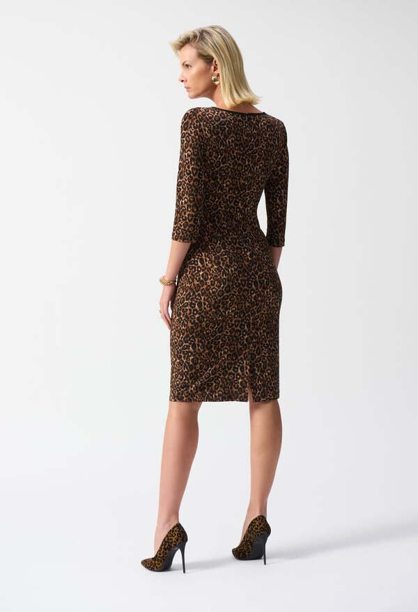 Animal Print Midi Dress With Belt