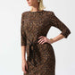 Animal Print Midi Dress With Belt