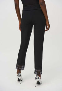 Slim Ankle-length Trousers With Jewels And Lace Trim