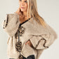 Leo Print Tie Front Knit Cardi