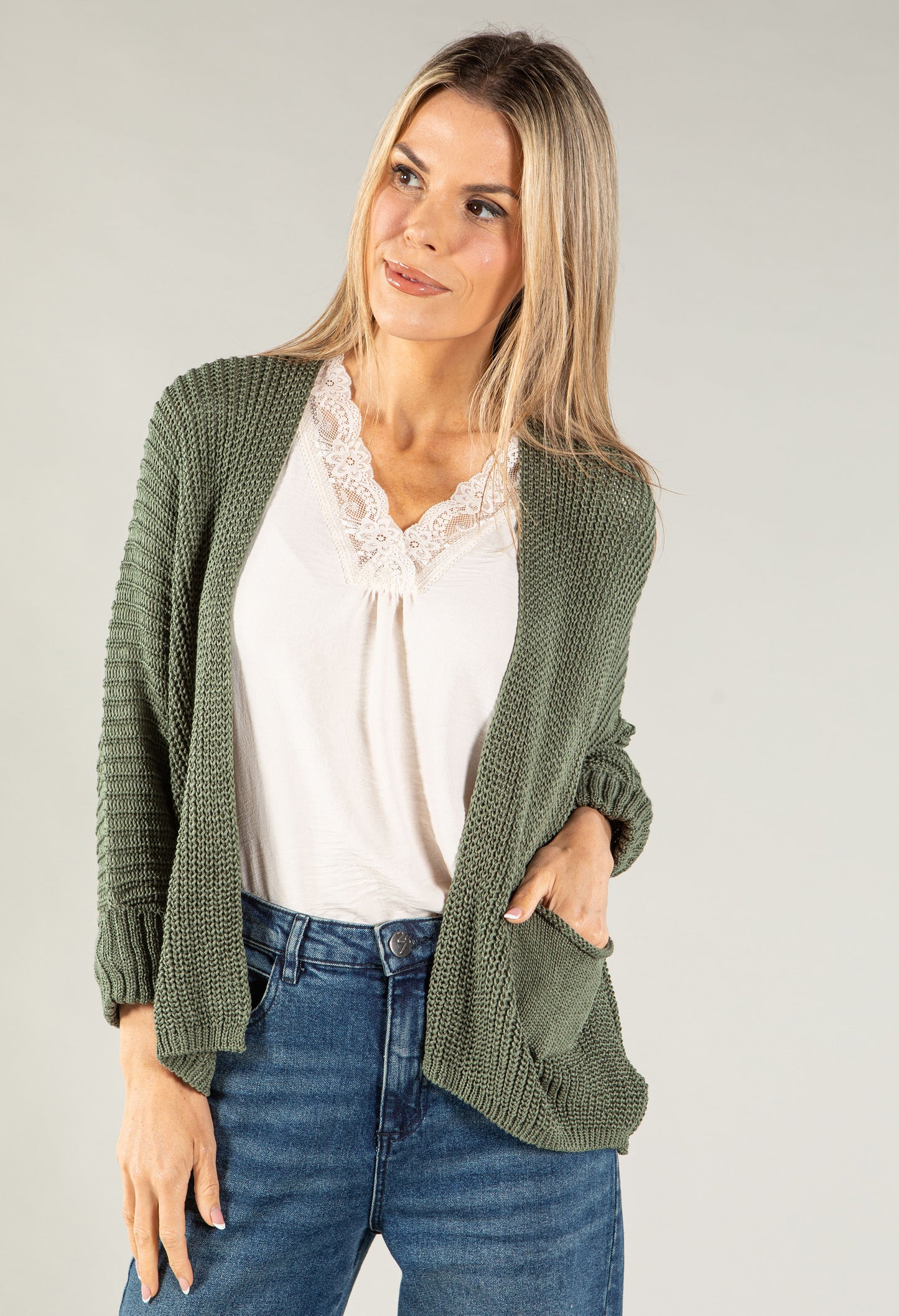 Chunky Knit Cardigan with Pockets