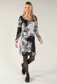 Long Sleeve Floral Shift Dress