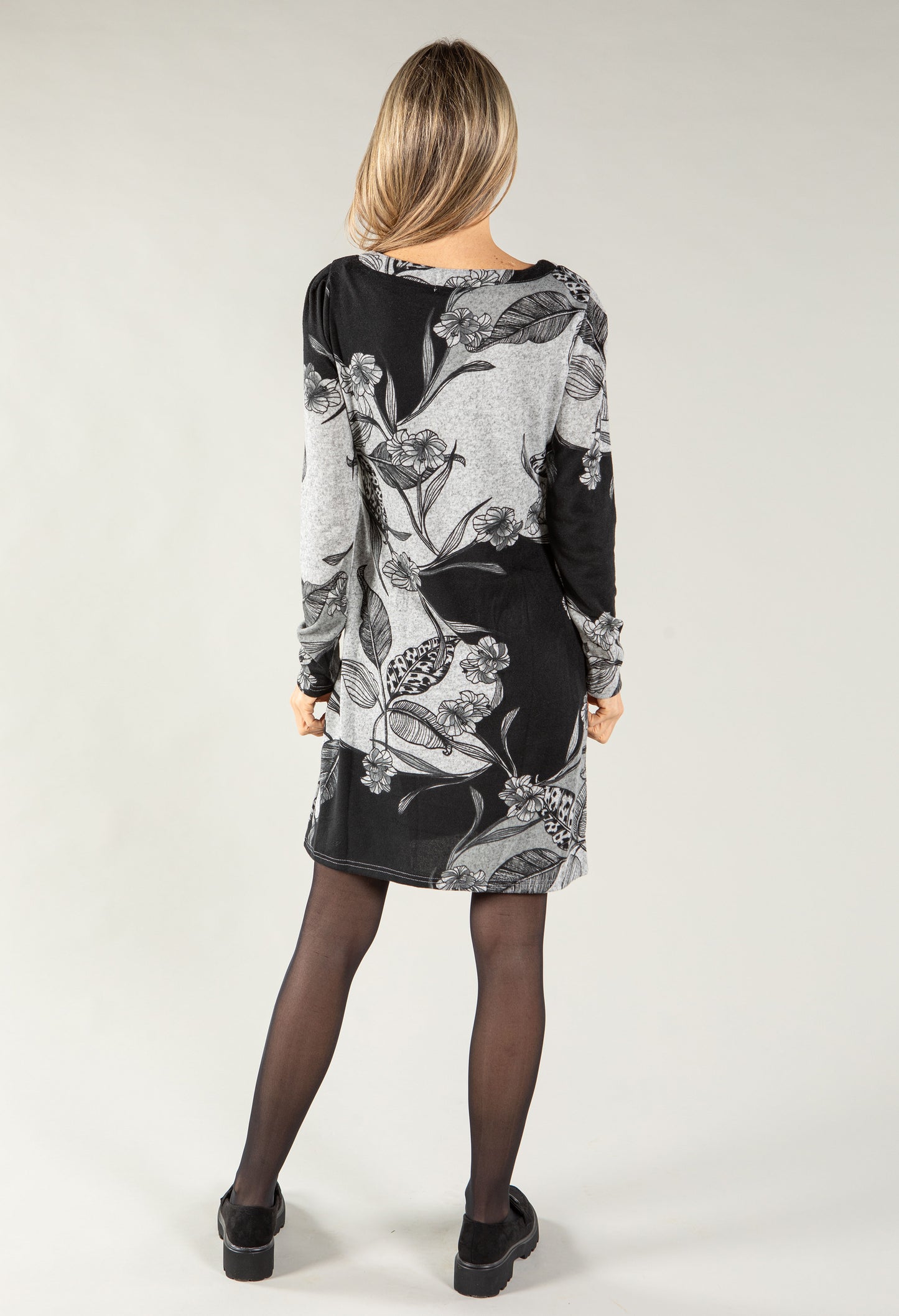 Long Sleeve Floral Shift Dress