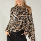 Leopard Print Scarf with Foil Detailing