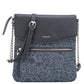 Faux Leather Floral Cross Body Bag