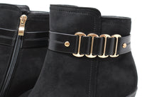 Golden Buckle Wedge Boot