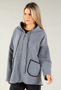 Ribbed Zip Hoodie