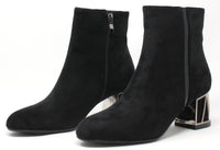 Metal Look Heeled Boot