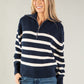 Half Zip Relaxed Stripe Jumper