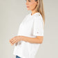 Boat Neck Button Shoulder T-Shirt