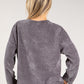 Cord Embellished V Neck Sweatshirt