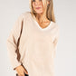 Cord Embellished V Neck Sweatshirt