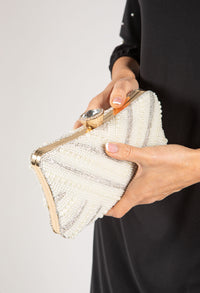 Pearl and Diamante Studded Clutch Bag