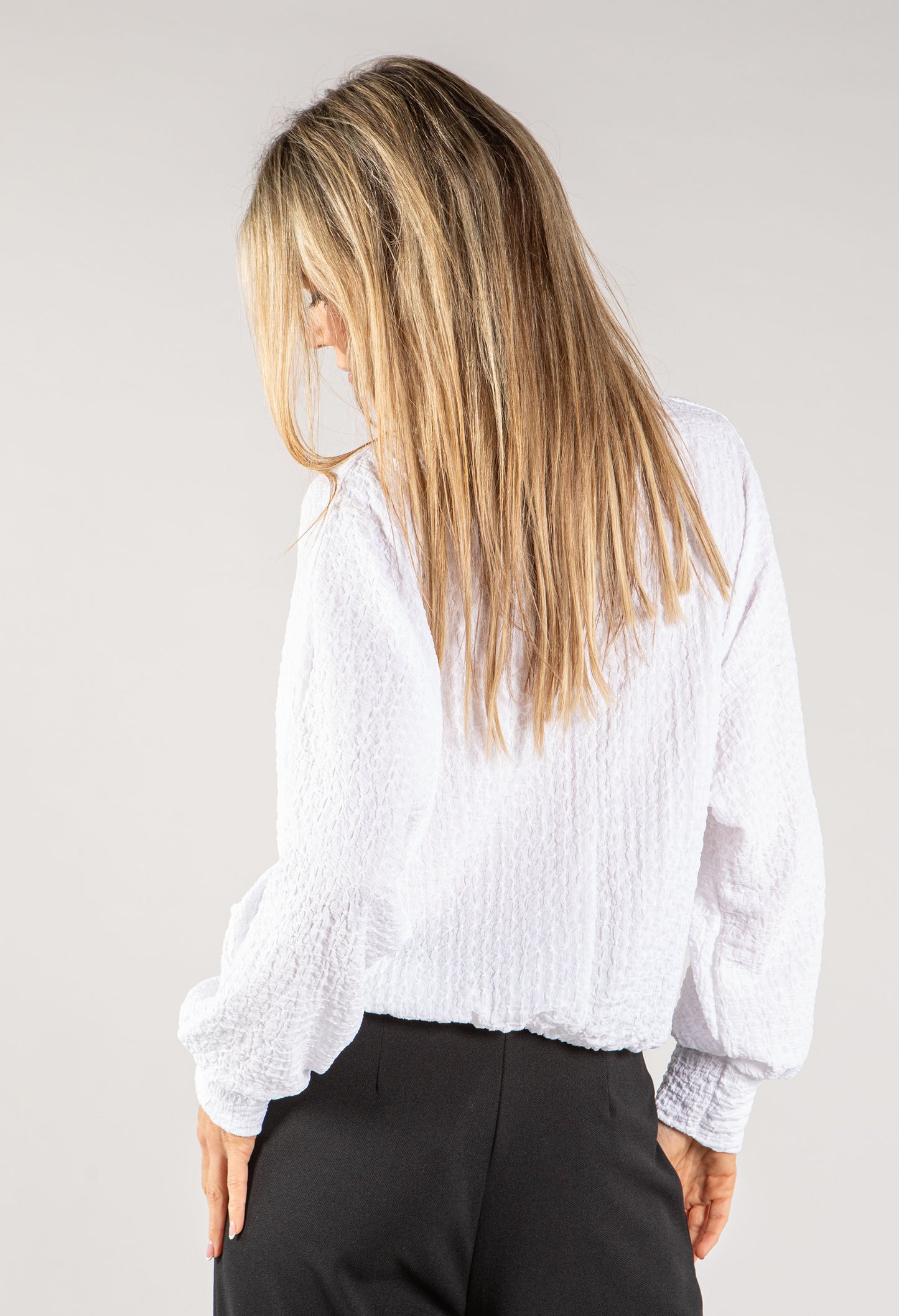 Textured Tie Waist Top