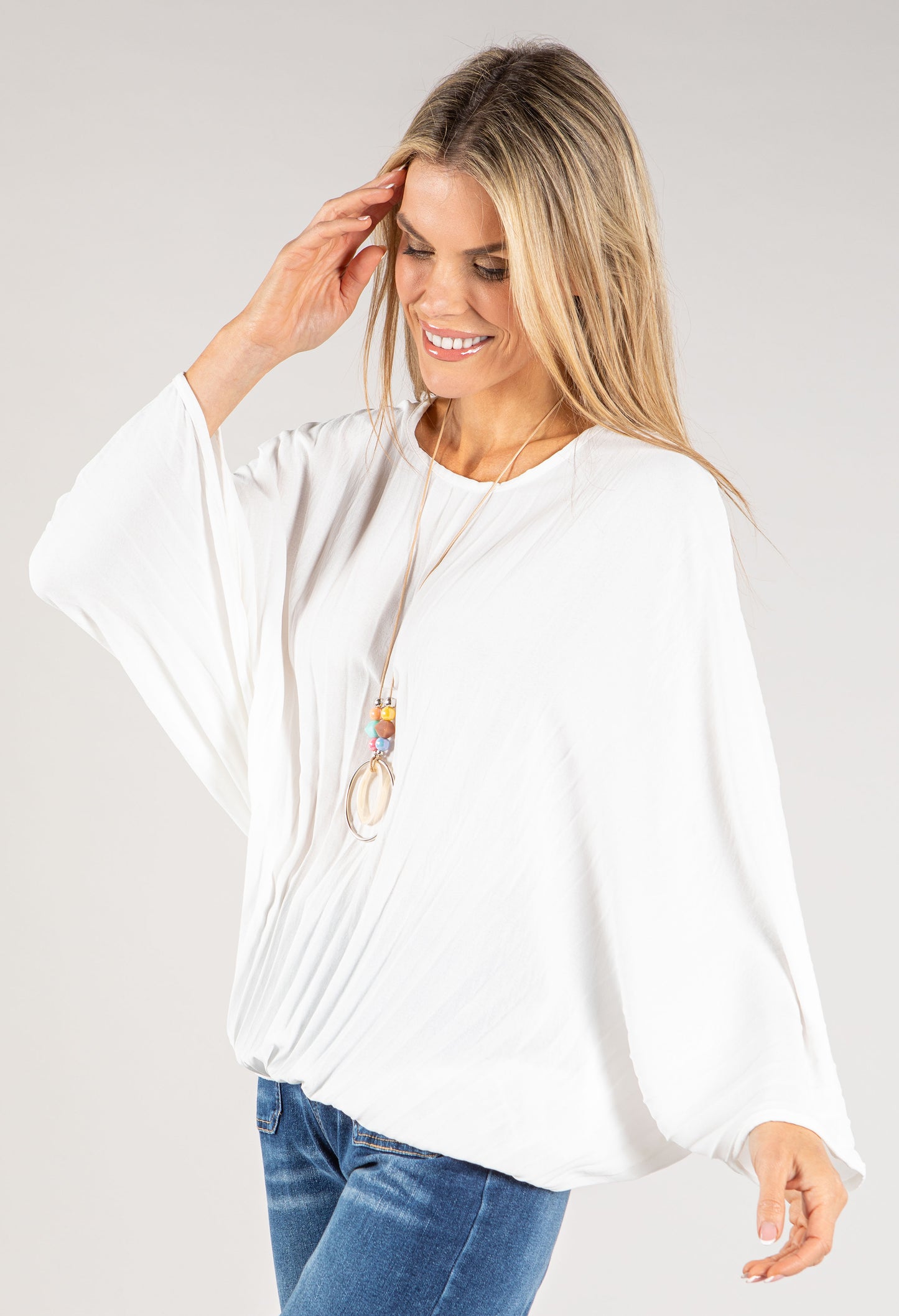 Batwing Top With Necklace