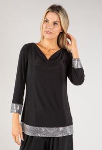 Cowl Neck Sequin Tops