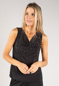 Diamante Cowl Neck Top