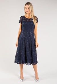 Lace Sequin Midi Dress