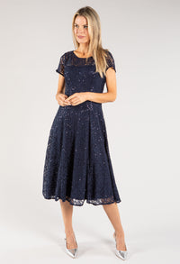 Lace Sequin Midi Dress