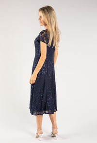 Lace Sequin Midi Dress