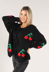 Cherry Tie Knit Jumper