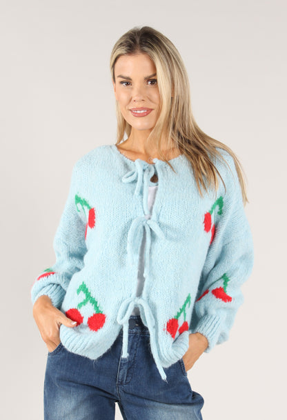 Cherry Tie Knit Jumper