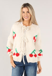 Cherry Tie Knit Jumper