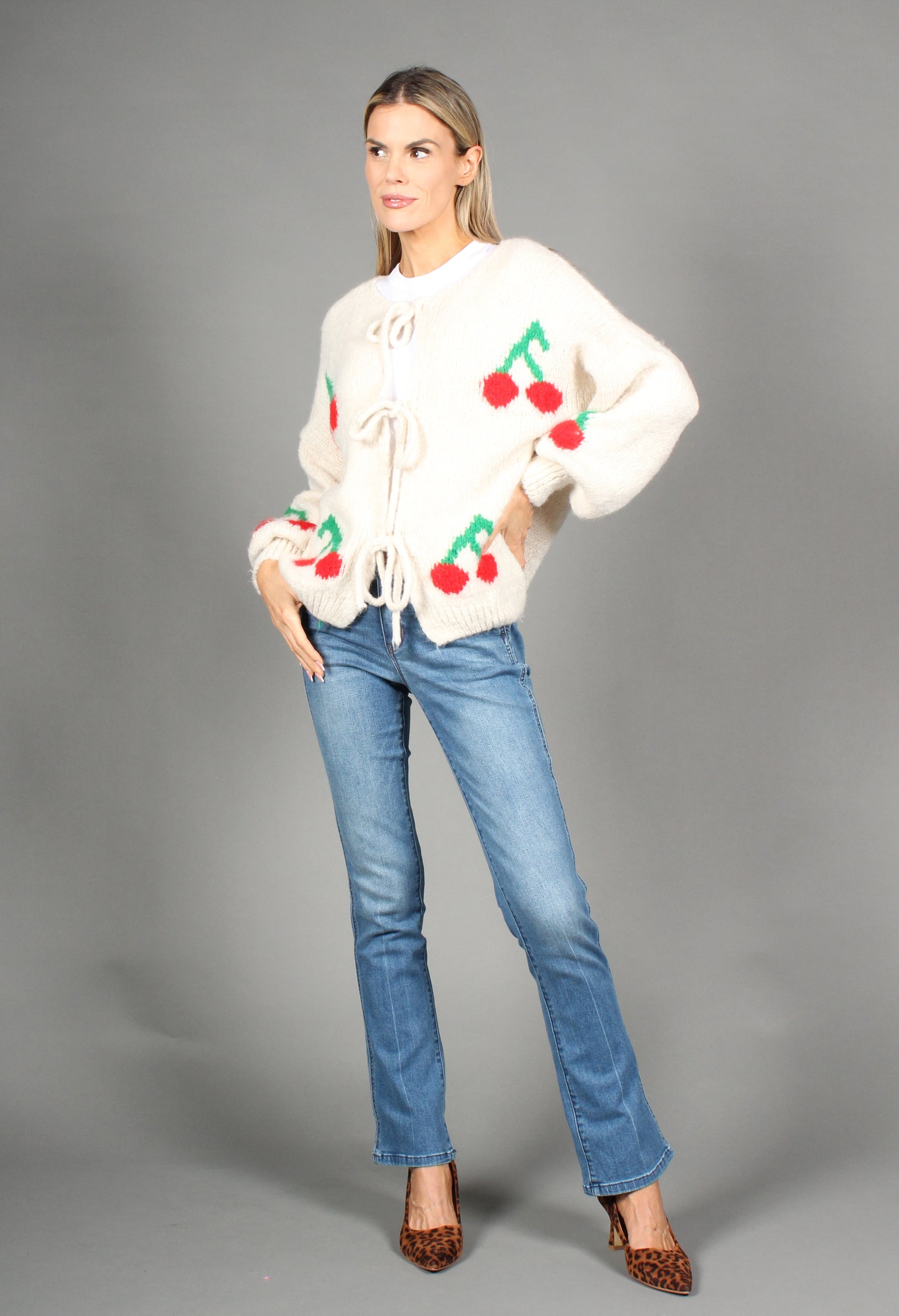 Cherry Tie Knit Jumper